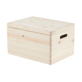 Caja de Almacenamiento de Madera con Tapa y Asas