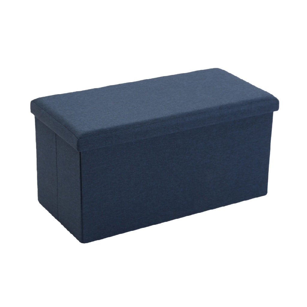 Caja de Almacenamiento de Tela Azul con Tapa